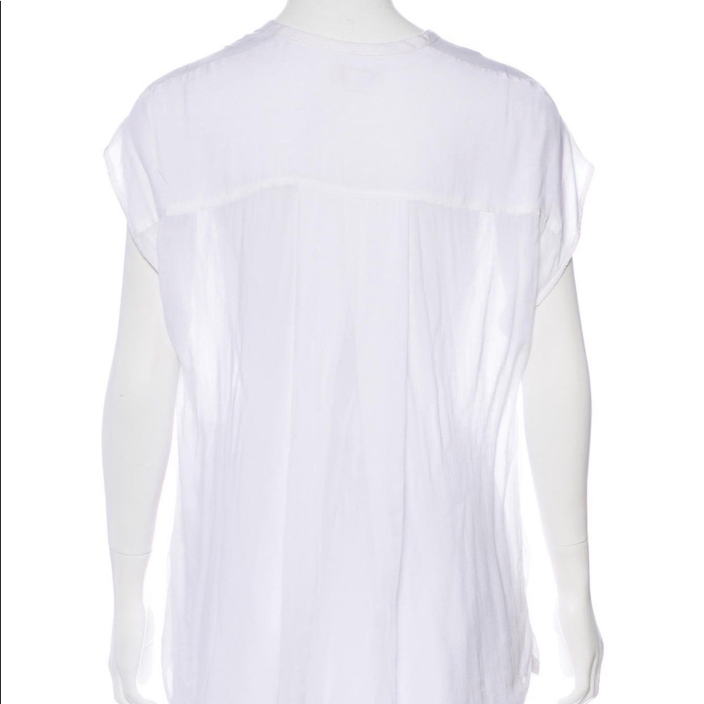 Helmut Lang Draped Asymmetrical Button Up Blouse - image 8